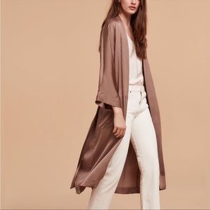 Black, Wilfred, Silk style robe. Size Small.